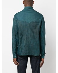 Мужская темно-бирюзовая джинсовая рубашка от Giorgio Brato