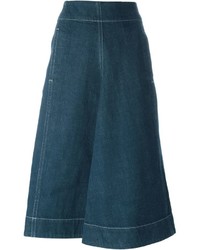 Темно-бирюзовая джинсовая юбка от Lemaire