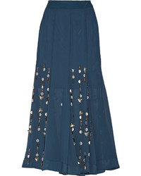 Темно-бирюзовая длинная юбка с украшением от By Malene Birger