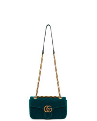 Темно-бирюзовая замшевая сумка-саквояж от Gucci