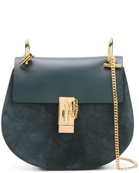 Женская темно-бирюзовая замшевая сумка от Chloé