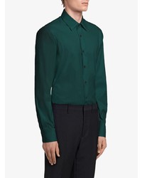 Мужская темно-бирюзовая классическая рубашка от Prada