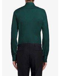 Мужская темно-бирюзовая классическая рубашка от Prada