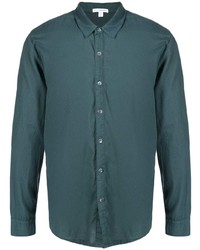 Мужская темно-бирюзовая классическая рубашка от James Perse