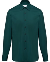 Мужская темно-бирюзовая классическая рубашка от Prada