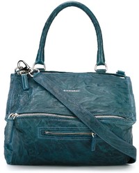 Темно-бирюзовая кожаная большая сумка от Givenchy