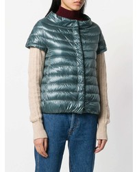 Женская темно-бирюзовая куртка-пуховик от Herno