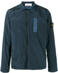 Мужская темно-бирюзовая нейлоновая куртка-рубашка от Stone Island