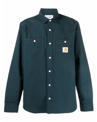 Мужская темно-бирюзовая рубашка с длинным рукавом от Carhartt WIP