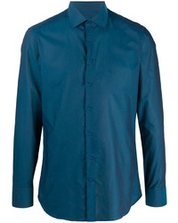 Мужская темно-бирюзовая рубашка с длинным рукавом от Etro