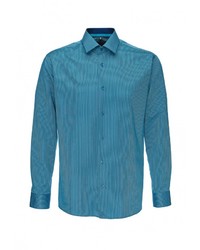 Мужская темно-бирюзовая рубашка с длинным рукавом от GREG