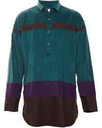 Мужская темно-бирюзовая рубашка с длинным рукавом от Kolor
