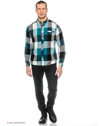 Мужская темно-бирюзовая рубашка с длинным рукавом от Outfitters Nation