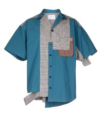 Мужская темно-бирюзовая рубашка с коротким рукавом от Kolor