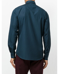 Мужская темно-бирюзовая рубашка от Aspesi