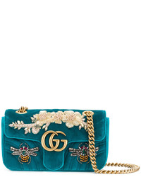 Женская темно-бирюзовая сумка от Gucci