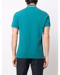 Мужская темно-бирюзовая футболка-поло от Corneliani