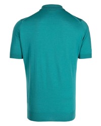 Мужская темно-бирюзовая футболка-поло от John Smedley