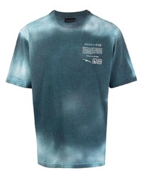 Мужская темно-бирюзовая футболка с круглым вырезом с принтом тай-дай от Mauna Kea
