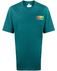 Мужская темно-бирюзовая футболка с круглым вырезом с принтом от Napa By Martine Rose