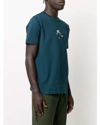 Мужская темно-бирюзовая футболка с круглым вырезом с принтом от PS Paul Smith