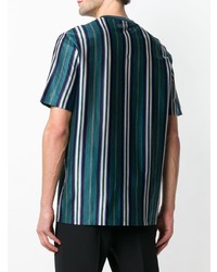 Мужская темно-бирюзовая футболка с круглым вырезом с принтом от Lanvin