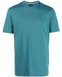 Мужская темно-бирюзовая футболка с круглым вырезом от BOSS