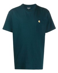 Мужская темно-бирюзовая футболка с круглым вырезом от Carhartt WIP