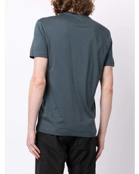 Мужская темно-бирюзовая футболка с круглым вырезом от Emporio Armani