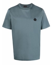 Мужская темно-бирюзовая футболка с круглым вырезом от Moncler