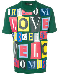 Мужская темно-бирюзовая футболка с принтом от Love Moschino