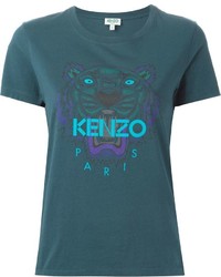 Женская темно-бирюзовая футболка от Kenzo