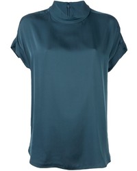 Темно-бирюзовая шелковая блузка от By Malene Birger