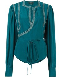 Темно-бирюзовая шелковая блузка от Isabel Marant