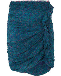 Темно-бирюзовая юбка с цветочным принтом от Etoile Isabel Marant