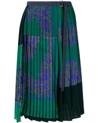 Темно-бирюзовая юбка со складками от Sacai
