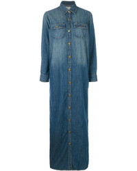 Темно-бирюзовое джинсовое платье-макси от Current/Elliott