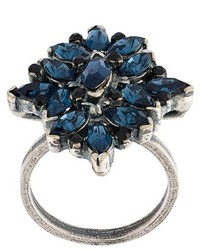 Темно-бирюзовое кольцо с цветочным принтом от Marni