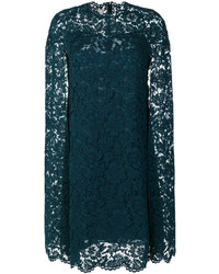 Темно-бирюзовое кружевное платье от Valentino