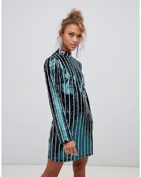 Темно-бирюзовое облегающее платье с пайетками от New Look