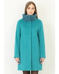 Женское темно-бирюзовое пальто от Trifo