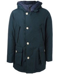 Мужское темно-бирюзовое пальто от Woolrich