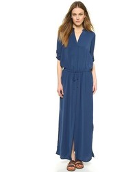 Темно-бирюзовое платье-макси от Vince