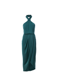 Темно-бирюзовое платье-миди со складками от Shona Joy