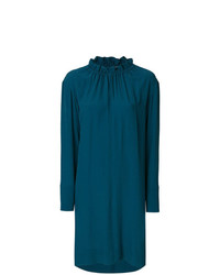 Темно-бирюзовое платье прямого кроя от Marni