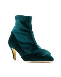 Темно-бирюзовые бархатные ботильоны от Rupert Sanderson
