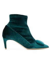 Темно-бирюзовые бархатные ботильоны от Rupert Sanderson