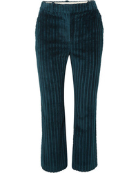Женские темно-бирюзовые вельветовые классические брюки от Altuzarra