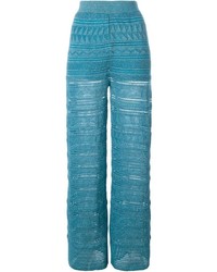 Женские темно-бирюзовые вязаные брюки от M Missoni