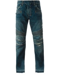 Мужские темно-бирюзовые джинсы от Balmain